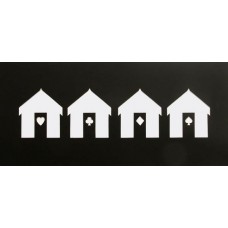 009 Beach Huts Shape Mount  23x50cm 